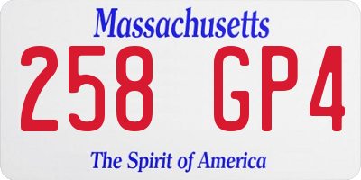 MA license plate 258GP4