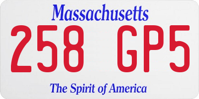 MA license plate 258GP5