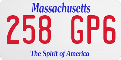 MA license plate 258GP6