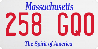 MA license plate 258GQ0