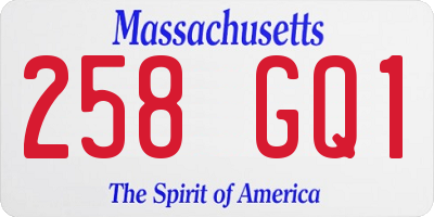 MA license plate 258GQ1