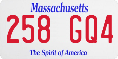 MA license plate 258GQ4