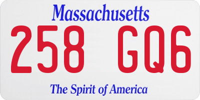 MA license plate 258GQ6