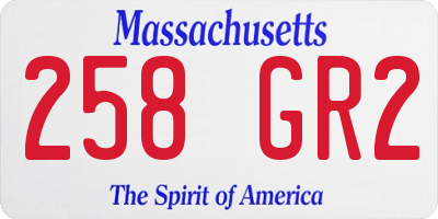 MA license plate 258GR2