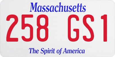 MA license plate 258GS1