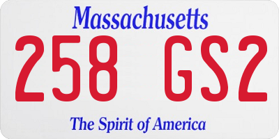 MA license plate 258GS2