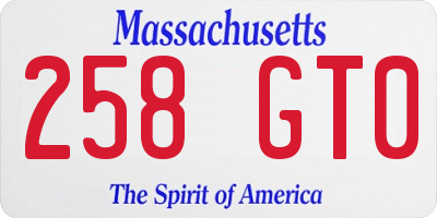 MA license plate 258GT0