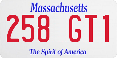 MA license plate 258GT1