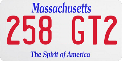 MA license plate 258GT2