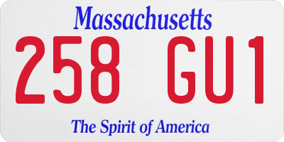 MA license plate 258GU1