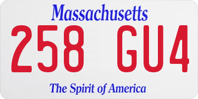 MA license plate 258GU4