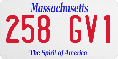 MA license plate 258GV1