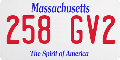 MA license plate 258GV2