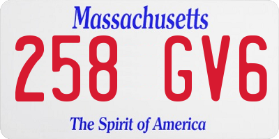 MA license plate 258GV6