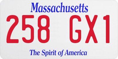 MA license plate 258GX1