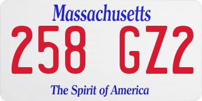 MA license plate 258GZ2