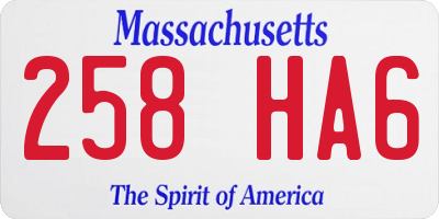 MA license plate 258HA6