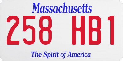 MA license plate 258HB1
