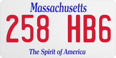 MA license plate 258HB6