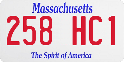 MA license plate 258HC1
