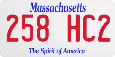 MA license plate 258HC2