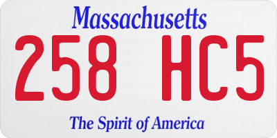 MA license plate 258HC5