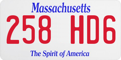 MA license plate 258HD6