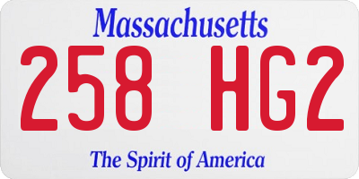 MA license plate 258HG2