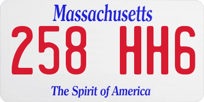 MA license plate 258HH6