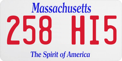 MA license plate 258HI5