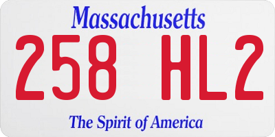 MA license plate 258HL2