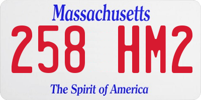 MA license plate 258HM2
