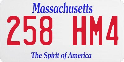 MA license plate 258HM4