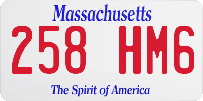 MA license plate 258HM6