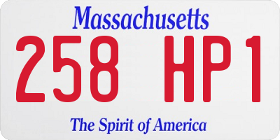 MA license plate 258HP1