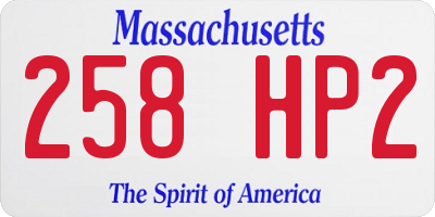 MA license plate 258HP2