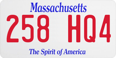 MA license plate 258HQ4