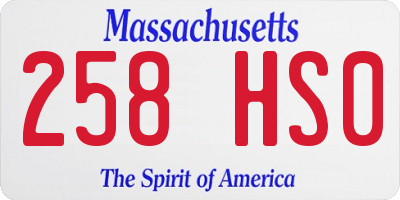 MA license plate 258HS0