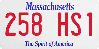 MA license plate 258HS1