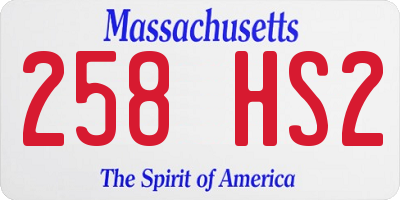 MA license plate 258HS2