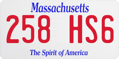 MA license plate 258HS6
