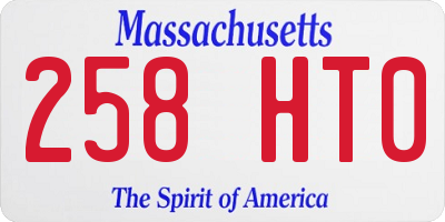 MA license plate 258HT0