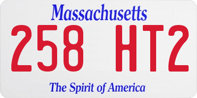 MA license plate 258HT2