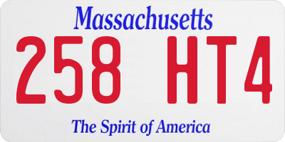MA license plate 258HT4