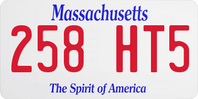 MA license plate 258HT5