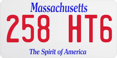 MA license plate 258HT6