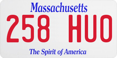 MA license plate 258HU0
