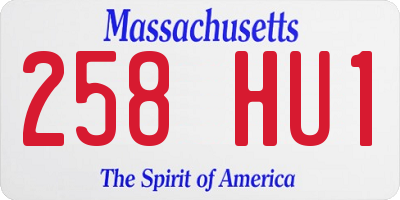 MA license plate 258HU1