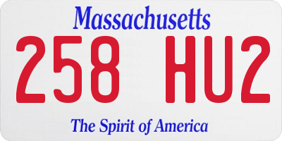 MA license plate 258HU2