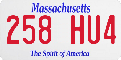 MA license plate 258HU4